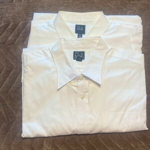 Two white long sleeve Men’s dress shirts Jos A Bank